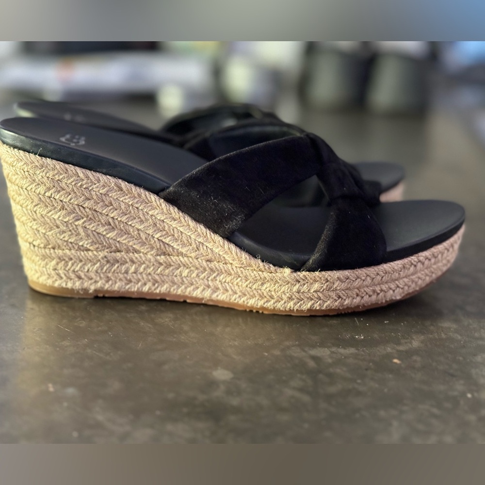 UGG Niyomee Espadrille Wedge Sandal (Women) suede size 7.5 New W/O box